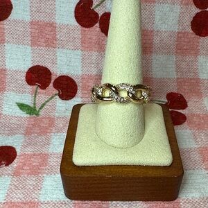 Sparkling Gold Chain Link Ring